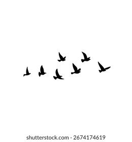 Conjunto de Vector de pájaros voladores, ideal para Fondo de pantalla, carteles y estampados decorativos.
