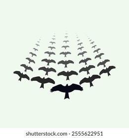 Flying Birds Vector silhouette illustration