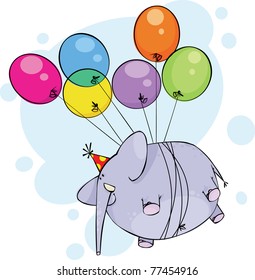 Flying Birthday Elephant