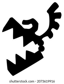 Flying bite trap stencil black, vector illustration, horizontal, isolated
