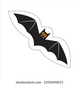 Barras Negras Voladoras Para El Estilo Vector Halloween.