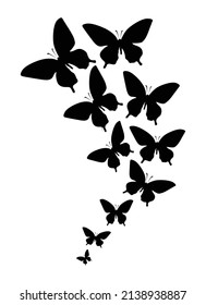 Flying Black Butterflies Vector Design