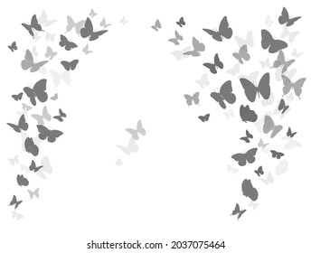 Flying black silhouettes of butterflies.Vector design element 
