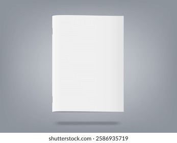 Flying Blank Realistic Brochure Or Magazine With Shadow. EPS10 Vector