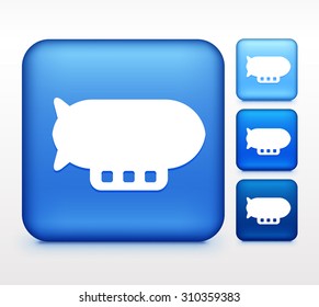 Flying Blimp Colorful Square Button
