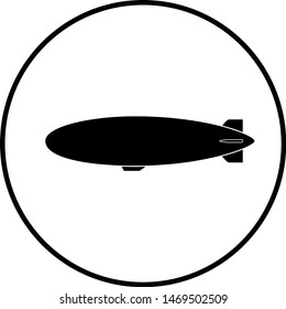 flying blimp with gondola symbol