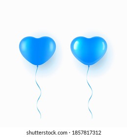 Blauer Ballon auf weißem Hintergrund