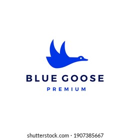 flying blue goose logo vector icon illustration