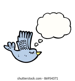 flying bluebird cartoon