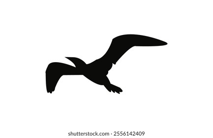 Flying Boobie Bird Silhouette Design  And Illustration. 