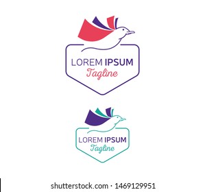 Flying book like bird logo, education concept, book store
