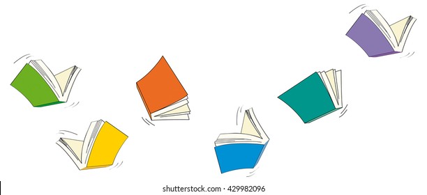 Flying Books Stock Vector (Royalty Free) 429982096 | Shutterstock