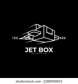 flying box for delivery logo design