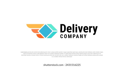 Flying box Delivery Logo Design Vector Template