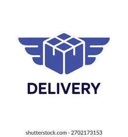 Logotipo de la caja voladora, logotipo de la orden de la entrega de la caja