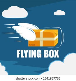 Flying box with wings and high speed