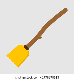 flying broom in flat vector