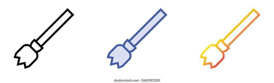 flying broom icon. Linear, Blue Fill and Gradient Style Design Isolated On White Background