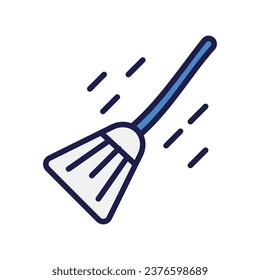 Flying Broom icon with white background vector stock illustration