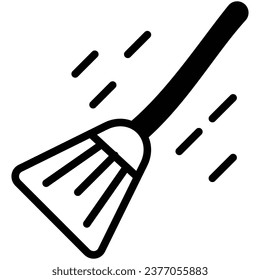 Flying Broom icon with white background vector stock illustration