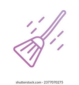 Flying Broom icon with white background vector stock illustration