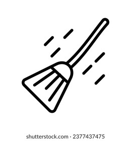 Flying Broom icon with white background vector stock illustration