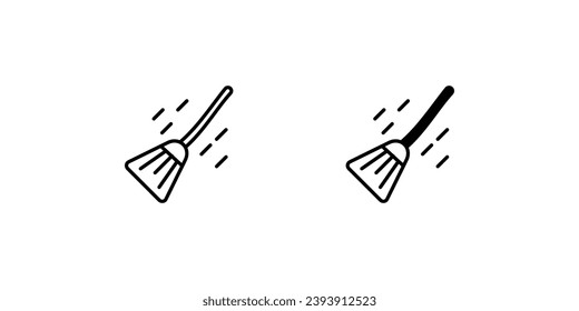 Flying Broom icon with white background vector stock illustration