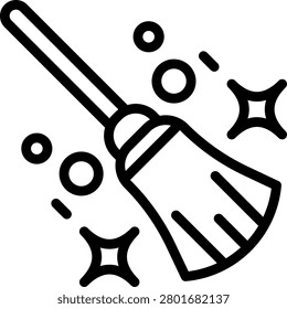 Flying Broom Vector Design Icon Style