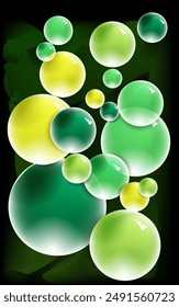 The flying bubbles look beautiful with matching colors.