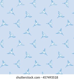 flying budgerigar bird pattern