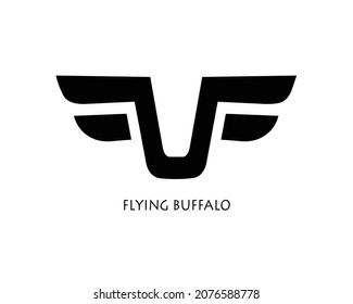 flying buffalo logo for logo, brand, print, tshirt, anything