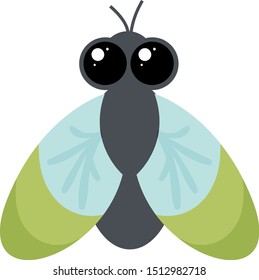 Flying bug, illustration, vector on white background.