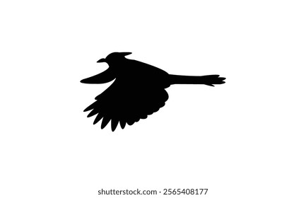 Flying Bulbul Bird Silhouette Design  And Vector Illustration. 