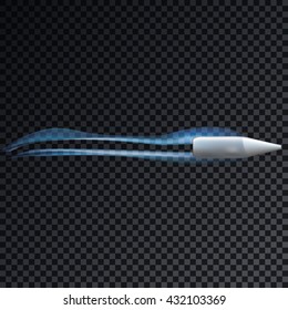 Flying bullet. The effect of the transparency used for your design. Vector eps10.