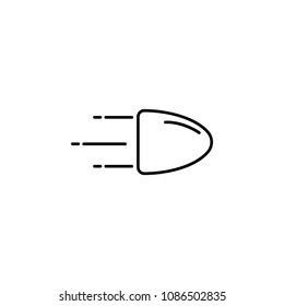 flying bullet icon. Element of speed for mobile concept and web apps illustration. Thin line icon for website design and development, app development. Premium icon on white background
