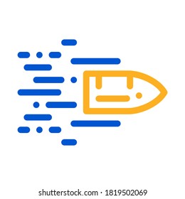 Flying Bullet Icon Vector. Outline Flying Bullet Sign. Isolated Contour Symbol Illustration