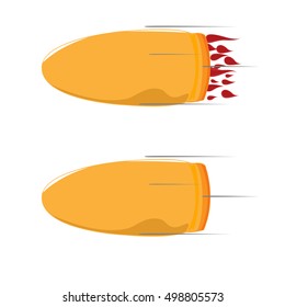 Flying bullet on a white background, vector illustration