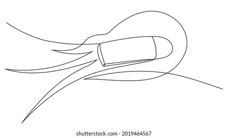Fliegende Kugel in einer Zeile auf weißem Hintergrund. Vektorgrafik.