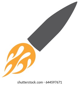 flying bullet - shot from a gun vector illustration 