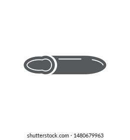 Flying bullet vector icon symbol isolated on white background
