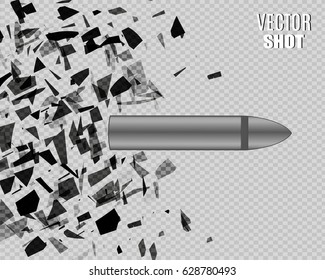 flying bullet. vector illustration. On a transparent background