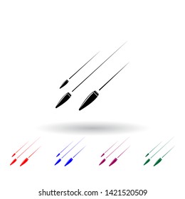 flying bullets multi color icon. Elements of army & war set. Simple icon for websites, web design, mobile app, info graphics