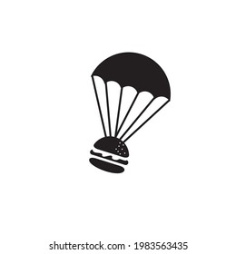 Burger volador con uso de la plantilla de diseño del logotipo del globo de aire