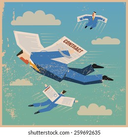 flying businessman
