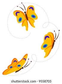 Flying butterflies