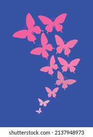 Flying Butterflies in the blue background