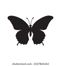 Flying butterflies icon symbols black silhouette vector. Design element for print, icon, tattoo. fireflies and butterflies icons isolated on white background.