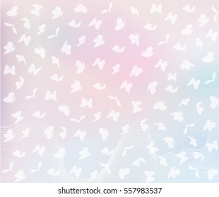 flying butterflies in pastel colors