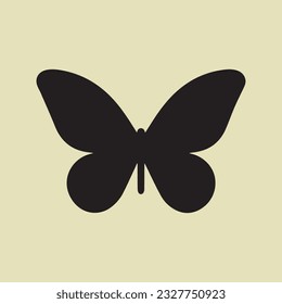 Flying butterflies silhouette black Icon
