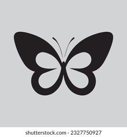 Flying butterflies silhouette black Icon